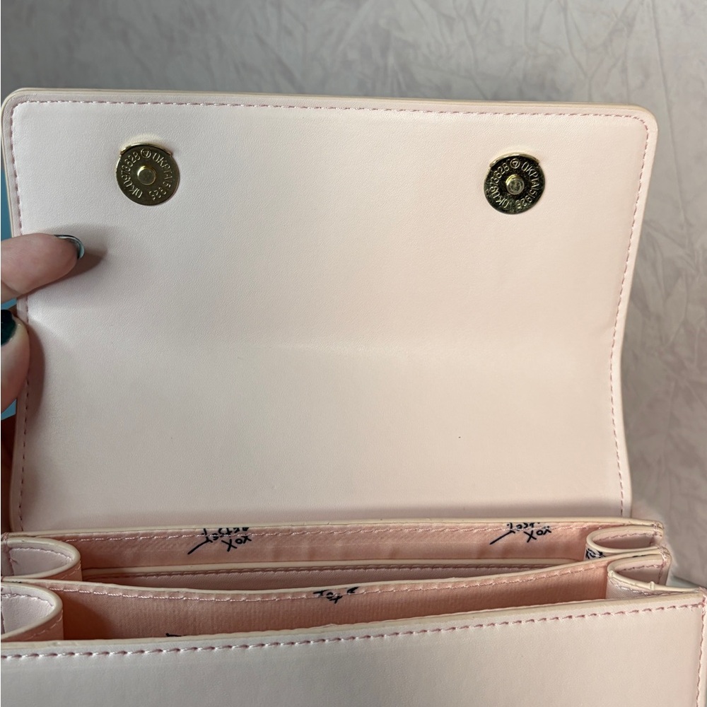 Betsey Johnson Pink Mini Bag with Heart Accents XOMylo2 Blush - Picture 14 of 15